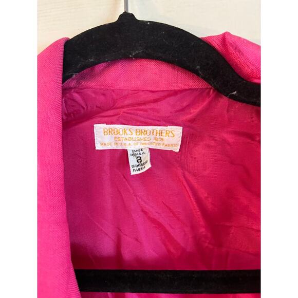Vintage Brooks Brothers Women’s 100% Linen Blazer Pink 1 Button Size 8 USA - Picture 5 of 6